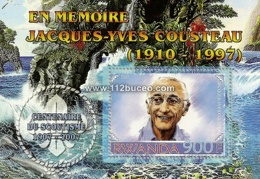 minisheet rwanda jacques yves cousteau